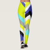 Funky Abstract Art Yellow Blue Pastel Thema Leggings (Achterkant)