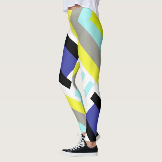 Funky Abstract Art Yellow Blue Pastel Thema Leggings (Links)