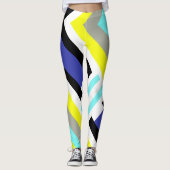 Funky Abstract Art Yellow Blue Pastel Thema Leggings (Voorkant)