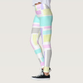 Funky Abstract Art Yellow Turquoise Bleek Pastel Leggings (Links)