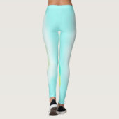 Funky Abstract Art Yellow Turquoise Pastel Theme Leggings (Achterkant)