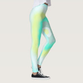 Funky Abstract Art Yellow Turquoise Pastel Theme Leggings (Rechts)
