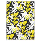 Funky Abstract Black Yellow Pattern Tafelkleed (Voorkant)