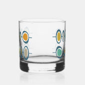 Funky Abstract Circles Green Blue Midcentury Whisky Glas (Links)