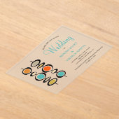 Funky Abstract Circles Mid Century Wedding Acryl Uitnodigingen (Laagn)