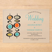 Funky Abstract Circles Mid Century Wedding Acryl Uitnodigingen (Voorkant)