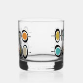 Funky Abstract Circles Turquoise Orange Midcentury Whisky Glas (Links)