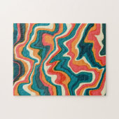 Funky Abstract Colorful Artsy Marble Swirl Ebru Legpuzzel (Horizontaal)