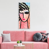 Funky Abstract digitaal portret van een vrouw Canvas Afdruk (Insitu (Woonkamer))
