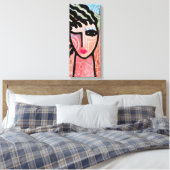 Funky Abstract digitaal portret van een vrouw Canvas Afdruk (Insitu (Slaapkamer))