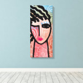 Funky Abstract digitaal portret van een vrouw Canvas Afdruk (Insitu (Houten vloer))