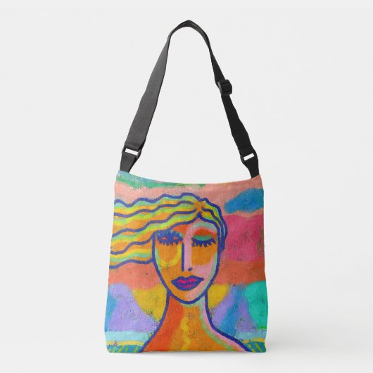 Funky Abstract digitaal schilderen Crossbody Tas (Voorkant)