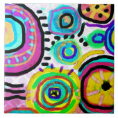 Funky Abstract digitaal schilderen Tegeltje (Voorkant)