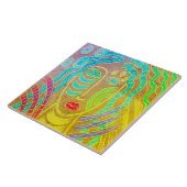 Funky Abstract digitaal schilderen van een vrouw Tegeltje (Zijkant)