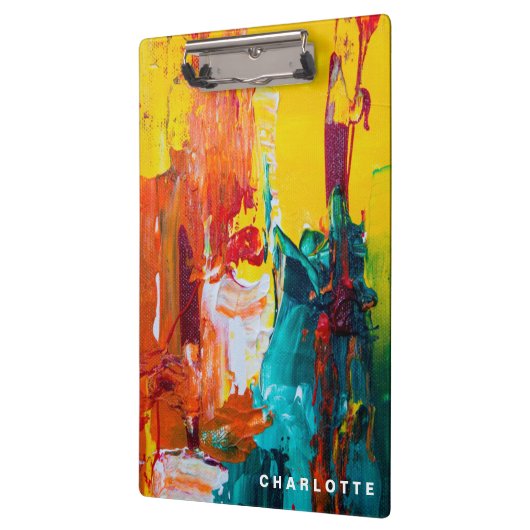 Funky Abstract Expressionisme Colorful Klembord (Links)