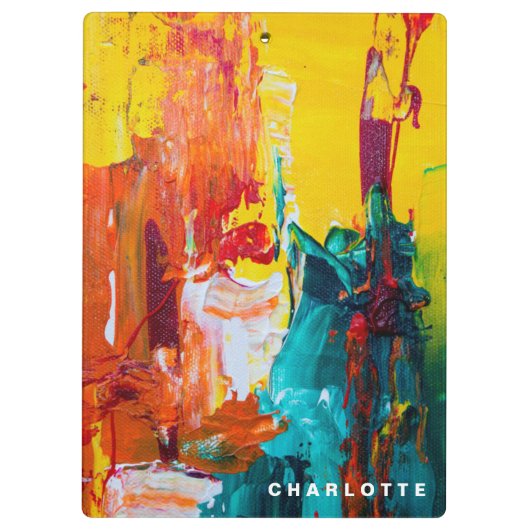 Funky Abstract Expressionisme Colorful Klembord (Achterkant)