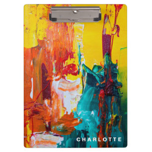 Funky Abstract Expressionisme Colorful Klembord