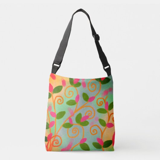 Funky Abstract Floral Crossbody Tas (Voorkant)