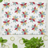 Funky Abstract Flowers Mid-century Theedoek (Gevouwen)