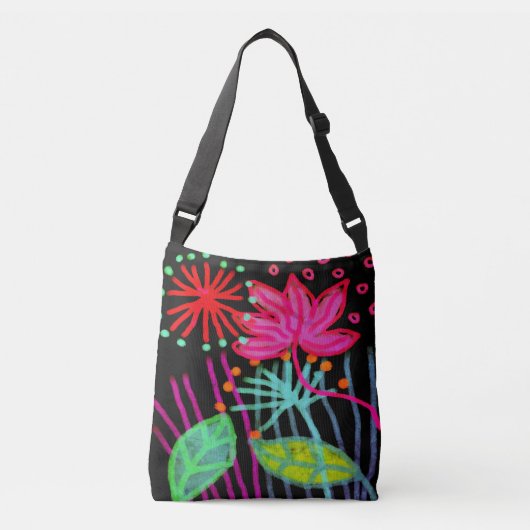 Funky Abstract Flowers Tas (Voorkant)