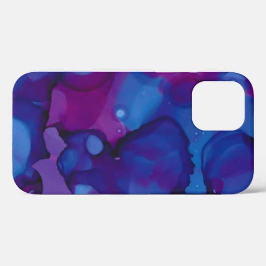 Funky abstract gemarmerde alcoholinkt paars en bla Case-Mate iPhone case (Achterkant (horizontaal))