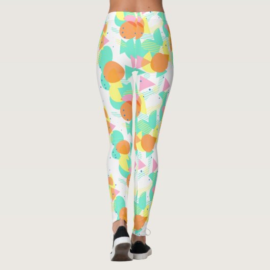 Funky Abstract Geometric Hip 50s Pattern Leggings (Achterkant)