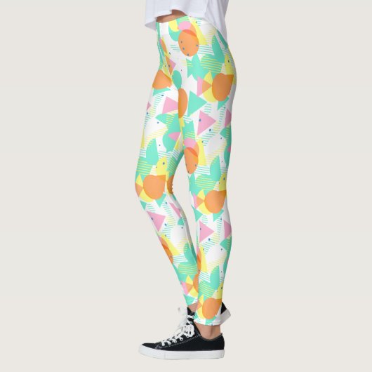 Funky Abstract Geometric Hip 50s Pattern Leggings (Links)
