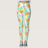 Funky Abstract Geometric Hip 50s Pattern Leggings (Voorkant)