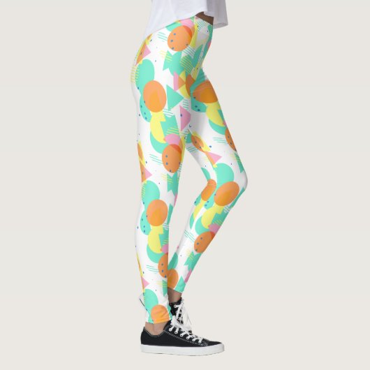 Funky Abstract Geometric Hip 50s Pattern Leggings (Rechts)
