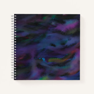 Funky, abstract gladde waterkleur notitieboek
