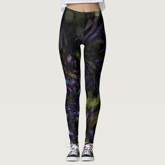 Funky Abstract Glass Art Color Splash Modern Glam Leggings (Voorkant)