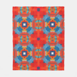 Funky Abstract Helder Kleurrijk Fleece Deken
