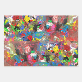 Funky Abstract Joyful Colorful Inpakpapier Vel
