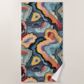 Funky Abstract Kleurrijke Agaat Geode Pattern Strandlaken (Voorkant)