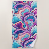 Funky Abstract Kleurrijke Agaat Geode Pattern Strandlaken (Voorkant)
