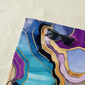 Funky Abstract Kleurrijke Agaat Geode Pattern Strandlaken (In situ)