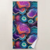 Funky Abstract Kleurrijke Agaat Geode Pattern Strandlaken (Voorkant)