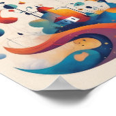 Funky Abstract Kleurrijke Moderne Kunst Posters (Hoek)