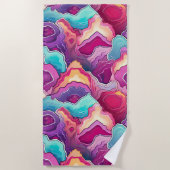 Funky Abstract Kleurrijke Patroon Zomer Strandlaken (Voorkant)