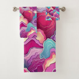 Funky Abstract kleurrijke patroonbadkamer Bad Handdoek