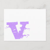 Funky Abstract Modern Monogram Paarse Bruiloft Briefkaart (Achterkant)