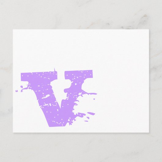 Funky Abstract Modern Monogram Paarse Bruiloft Briefkaart (Achterkant)