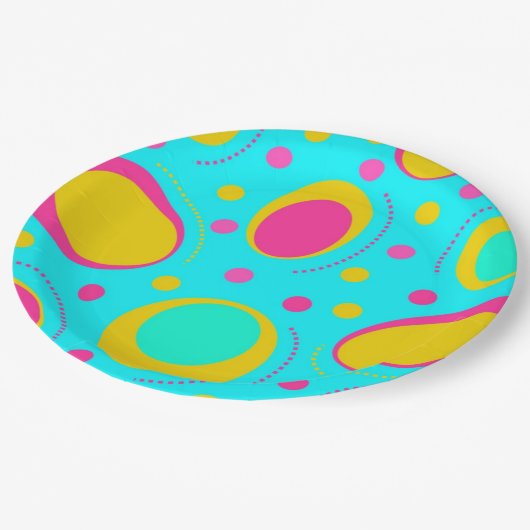 Funky Abstract Patroon Papieren Bordje (Gekanteld)