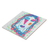 Funky Abstract Portrait of a Woman Tegeltje (Zijkant)
