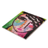 Funky Abstract Portret op OSB Paneel Tegeltje (Zijkant)
