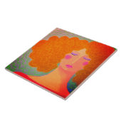 Funky Abstract Portret van een Vrouw Keramische Te Tegeltje (Zijkant)