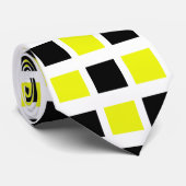 Funky Abstract Print Yellow Blocks Stropdas (Opgerold)