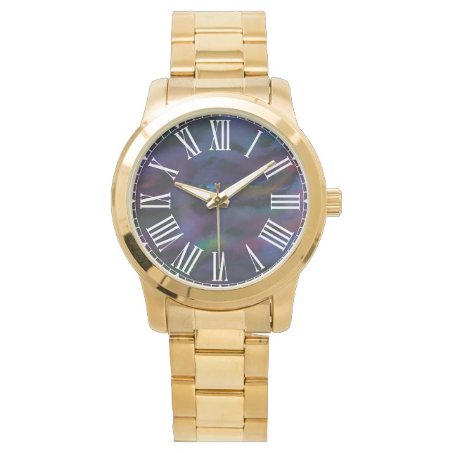 Funky abstract rokey purpert water kleurenhorloge horloge (Voorkant)