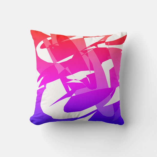 Funky Abstract Roze Paars Patroon Kussen (Voorkant)