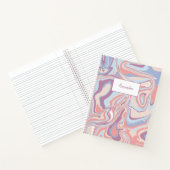 Funky Abstract Roze Swirl Marmeren Textuur Notitieboek (Binnen)